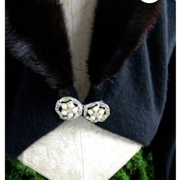 VINTAGE BLACK Fancy Fur jacket by Hadley Sze S - Picture 6 of 15